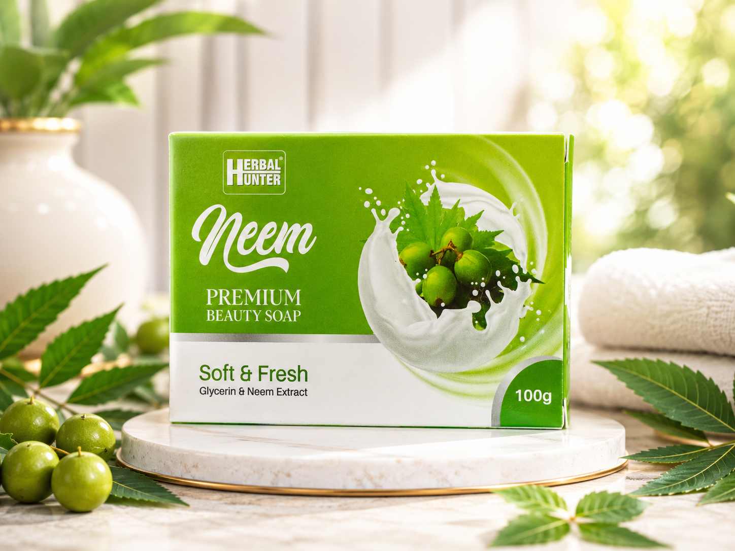 Herbal Hunter Neem Beauty Soap with Glycerin Extract, 100gm