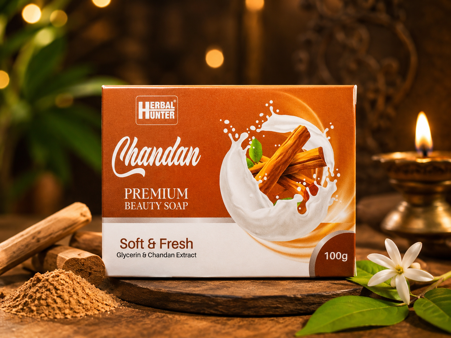 Herbal Hunter Chandan Beauty Soap with Glycerin Extract, 100gm